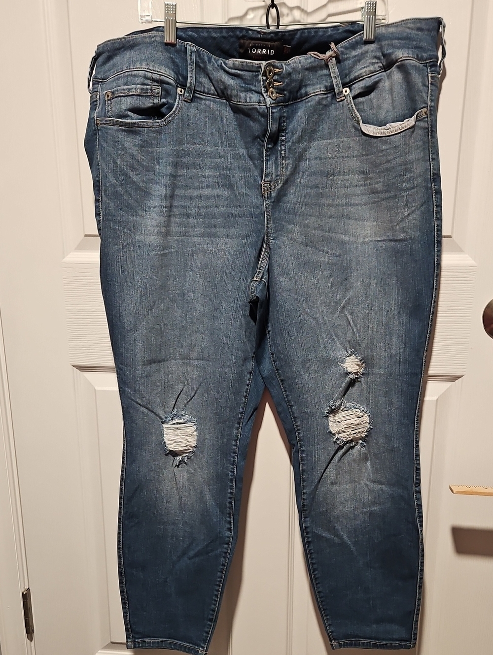 torrid Light Blue Distressed Skinny Jeans